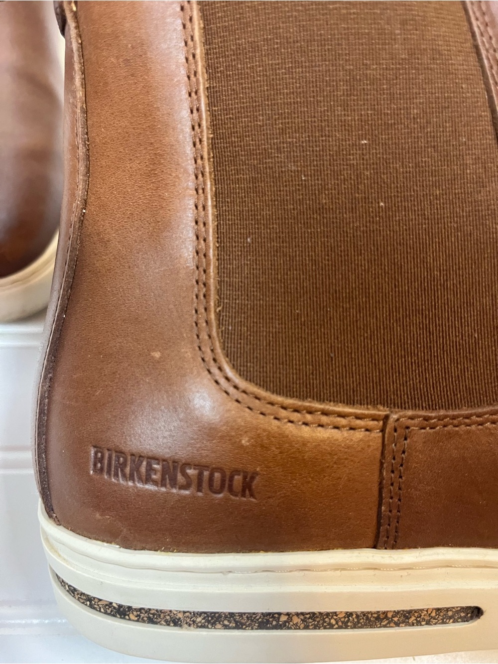 Birkenstock Bend Chelsea Boots Mens 41 US 8-8.5 Cognac Brown Leather Portugal - Picture 3 of 5